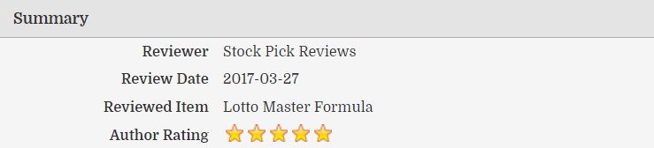 Lottery Master Formula Reviews