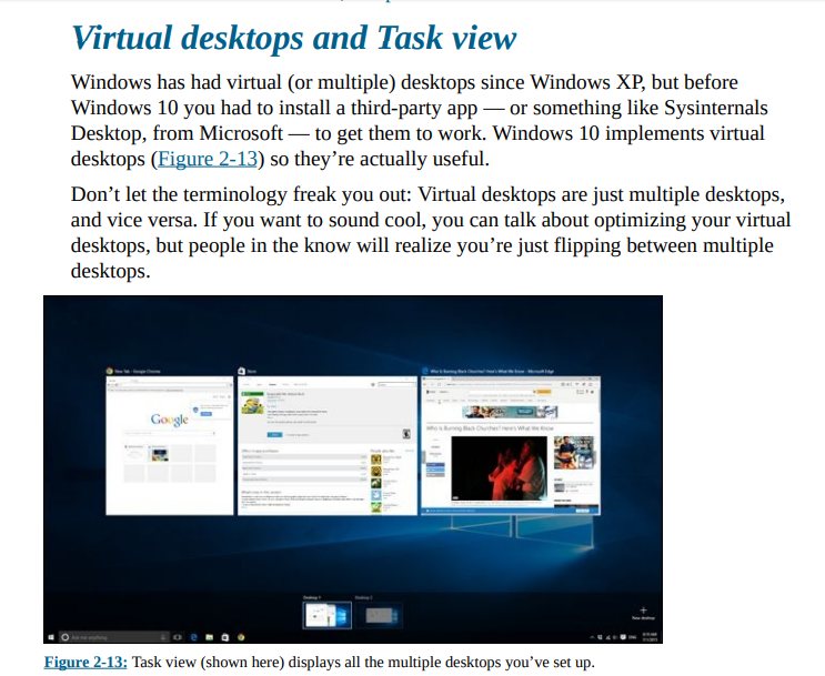 Virtual desktops and Task view